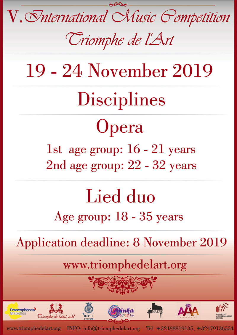 Affiche.V. International music competition « Triomphe de l|Art ». 2019-11-19